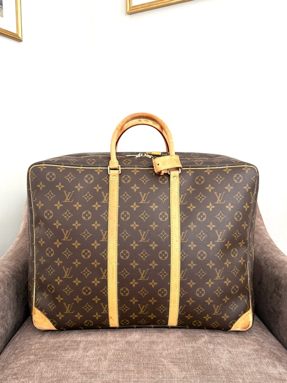 Authentic Louis Vuitton Sirius 50 travel bag luggage brown monogram LV M41506